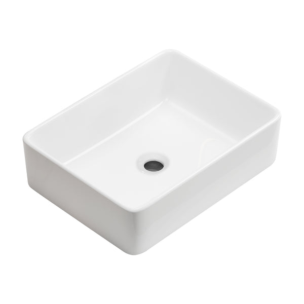 Vessel Sink Rectangle 19 Inch Bathroom Sink,Rectangular Modern Above Counter Bathroom Sinks White 19x15 Inch Porcelain Ceramic Vessel Vanity Sink Art Basin